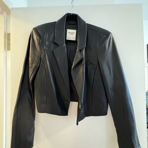Abercrombie & Fitch Black Leather Blazer
